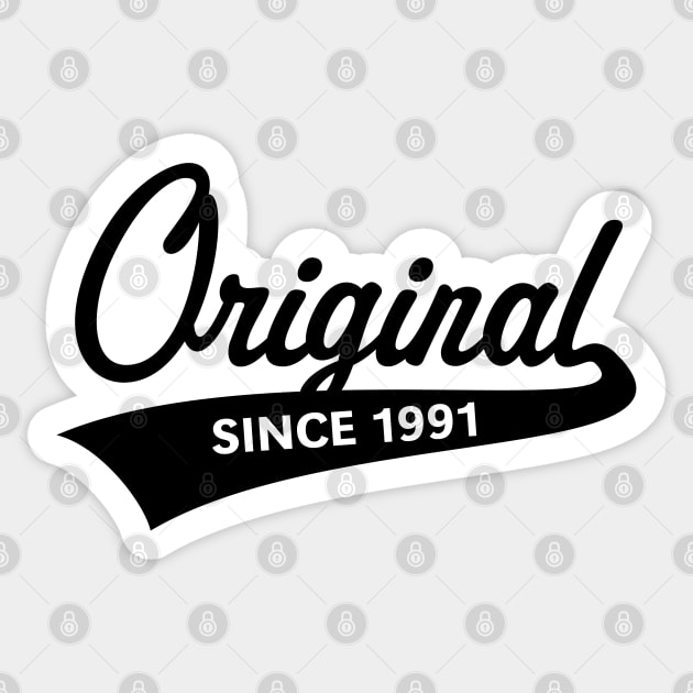 Original Since 1991 (Year Of Birth / Birthday / Black) Sticker by MrFaulbaum